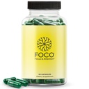 Pensez FOCO Capsules (13+) Supplément de Focus naturel pour les adolescents et les adultes - Nootropic cérébral pour la concentration, la mémoire, la clarté mentale, l'amélioration cognitive Vitamines - Suppléments d'attention - 60 Capsules