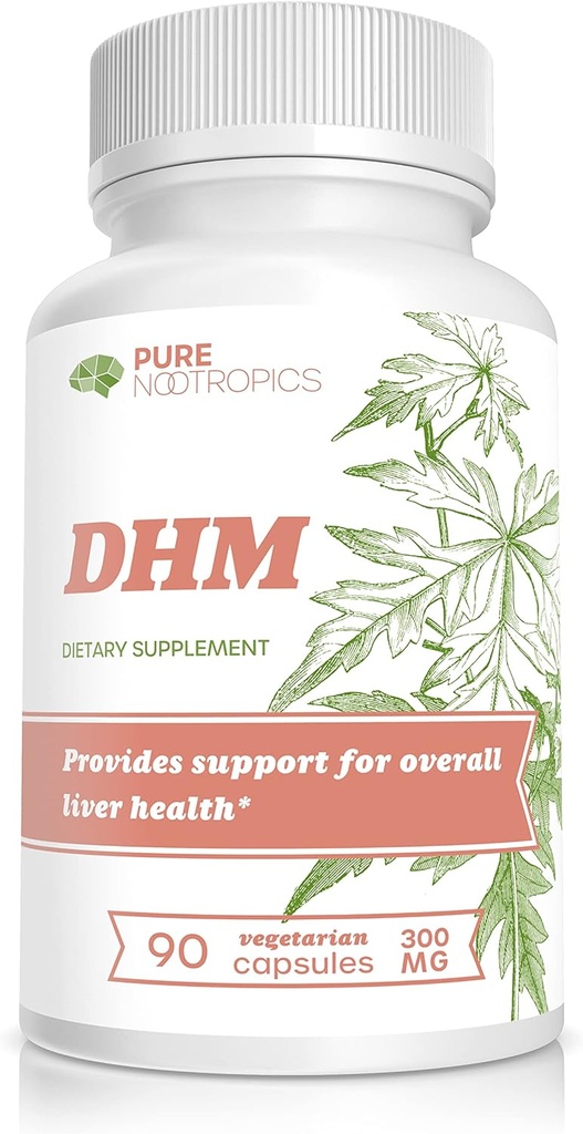 Pure Nootropics Dihydromyricetin (DHM) 300 mg Kapseln | Hovenia Dulcis Extract | 90 Veg Cap Value Pack | Unterstützung Lebergesundheit | Nach Alkoholunterstützung | Party Smart