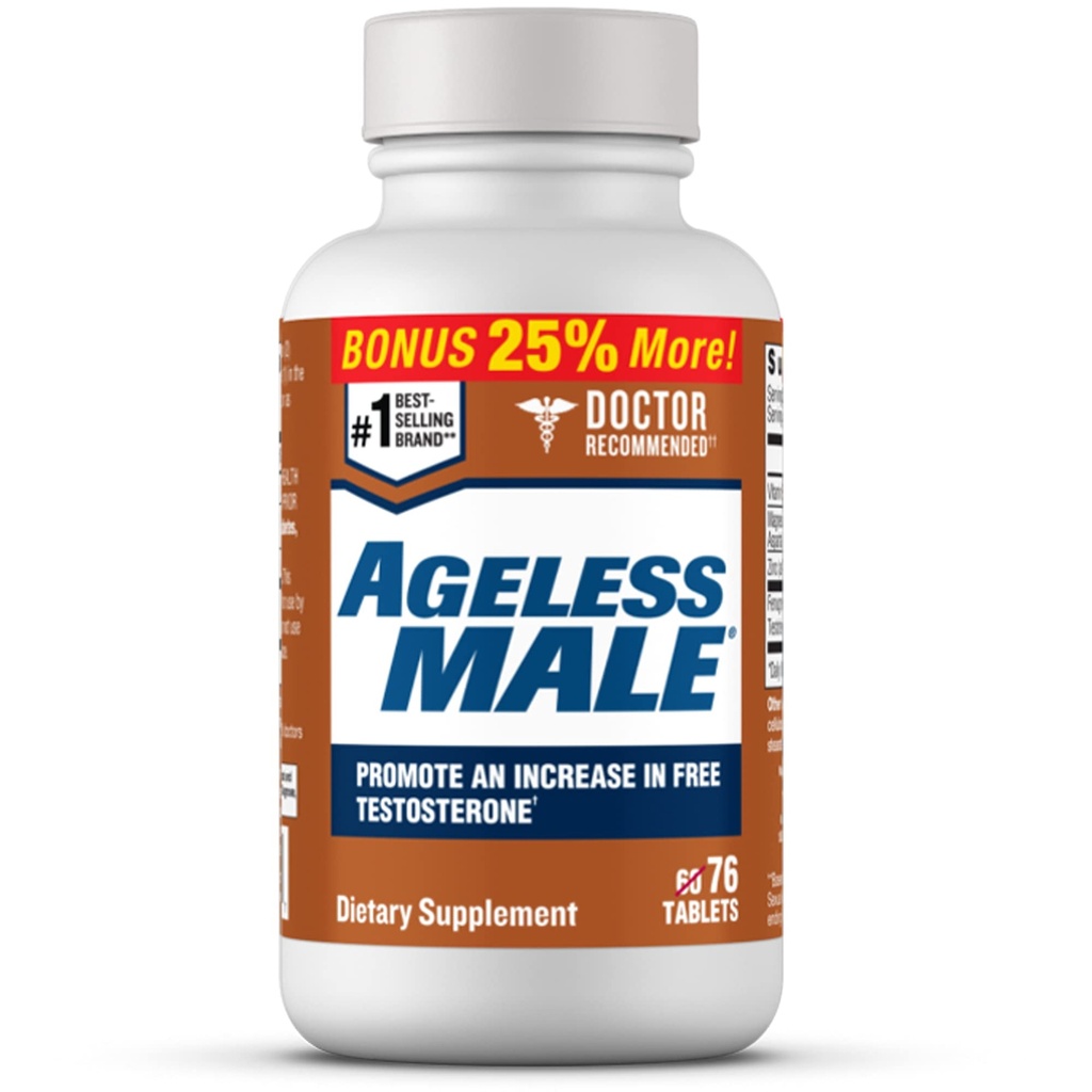 Alterless männlich Kostenlose Testosteron Booster Ergänzung für Männer, 76 Tabletten