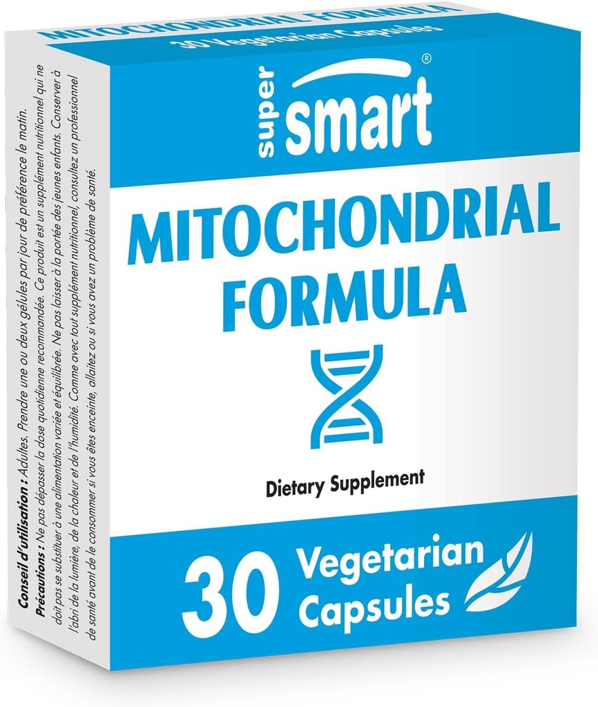 SuperSmart - Mitochondriale Formel (Advanced Formula) - mit PQQ, R-Lipoic Acid, Acetyl-L-Carnitin - Mitochondrial Supplement | Non-GMO & Gluten Free - 30 vegetarische Kapseln