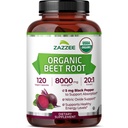 Zazzee USDA Organic Beet Root 8000 mg Stärke 20:1 Extrakt, 120 Vegan Schnellfreisetzung Kapseln, Schwarzer Pfeffer Extrakt für verbesserte Absorption, unterstützt Nitric Oxide Produktion, Non-GMO, Made in USA