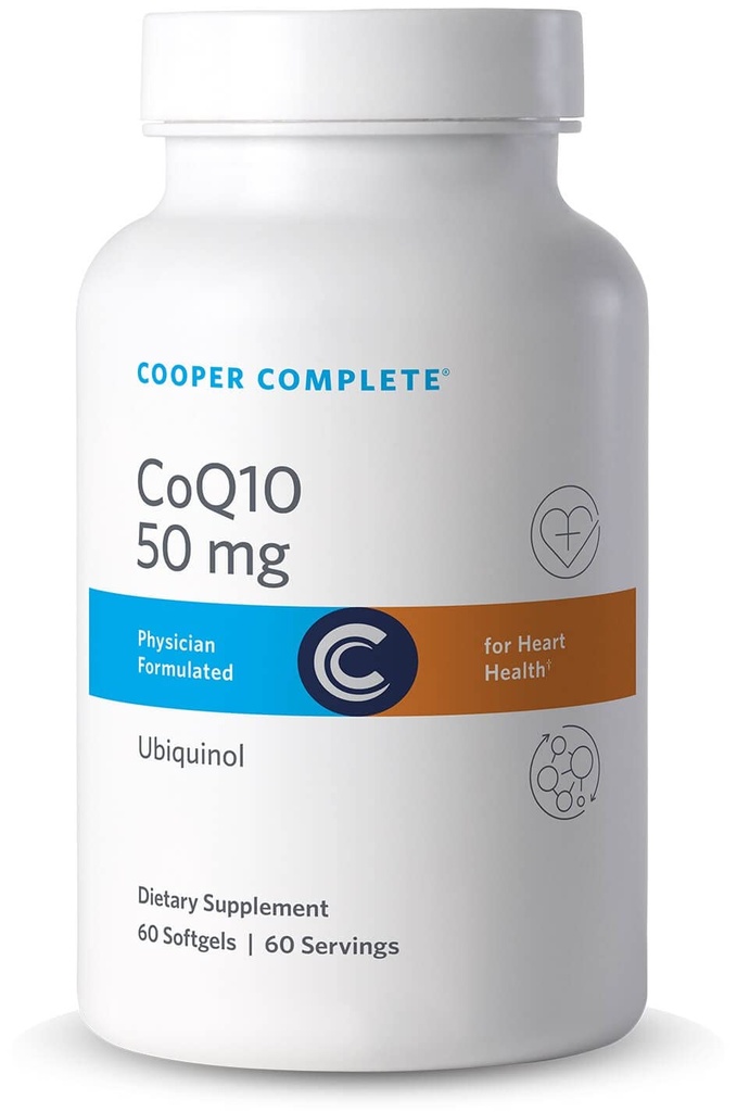Cooper Complete - CoQ10 50 mg - CoEnzyme10 Ubiquinol Supplement - 60 Softgels pro Flasche. Pack von 2