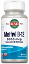 KAL Vitamin B12 Methylcobalamin 5000mcg, Gesunde Energie, Stoffwechsel, Nerve & Red Blood Cell Support,* Fast Dissolve ActivMelts, Optimale Absorption, Natürliche Himbeere Geschmack, 90 Servierungen, 90 Micro Tabs