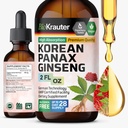 BIO KRAUTER Panax Ginseng Extract Liquid - Korean Red Ginseng Supplement Alcohol Free - Immune Support - Vegan, Sugar Free - 2 Fl.Oz.