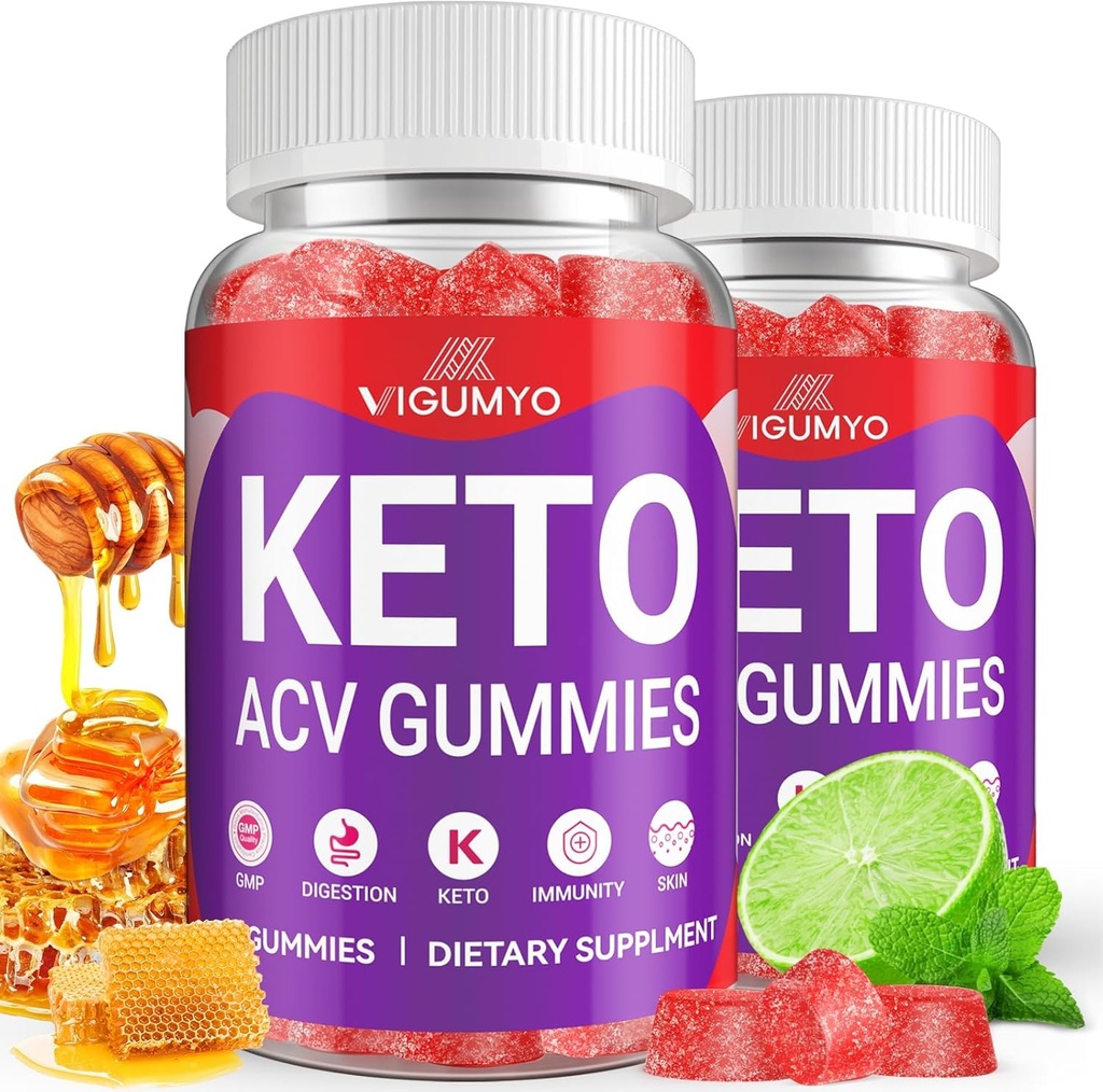 Keto ACV Gummies 1500MG Keto Apfel Apfel Apfelessig Formuliert mit Granatapfel Rübensaft Pulver B12 Vegan Non GMO 120 Gummis
