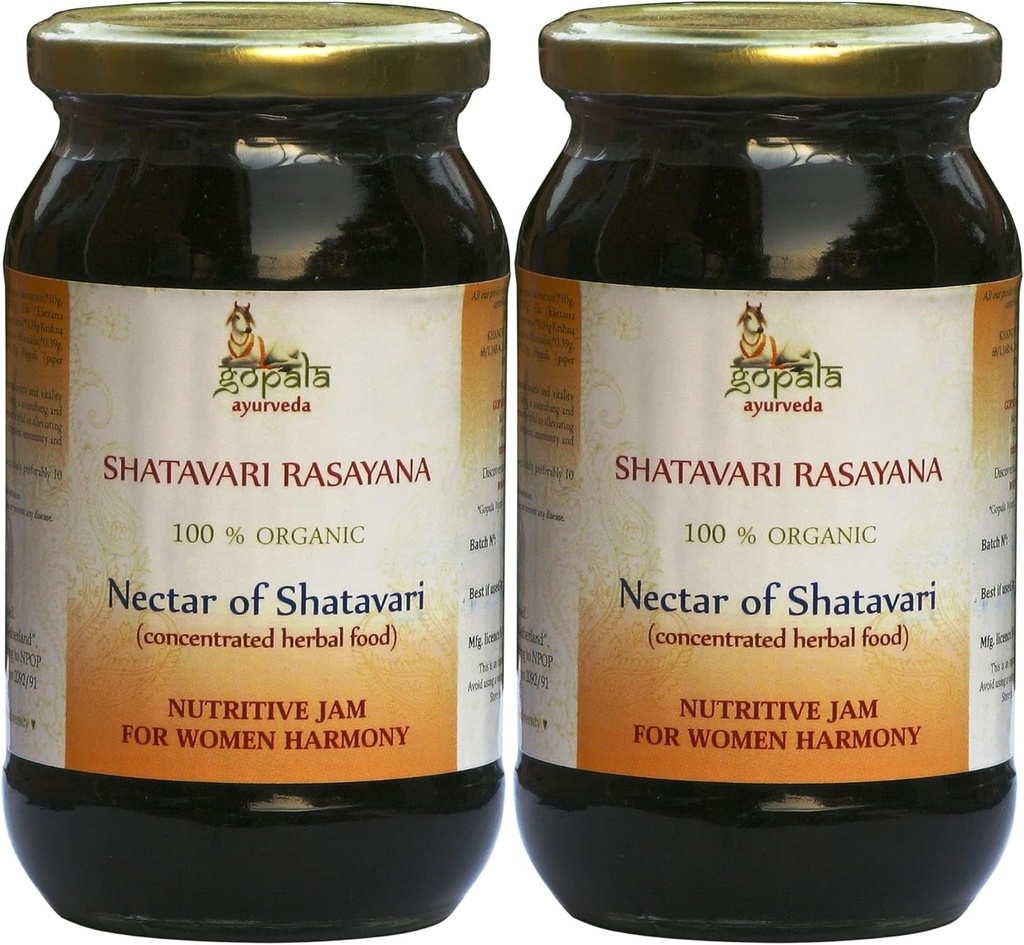 GOPALA AYURVEDA Shatavari Rasayana 250g - Ayurvedische Kräutertee mit 100% USDA zertifizierten Bio Kräuter (Pack von 2)