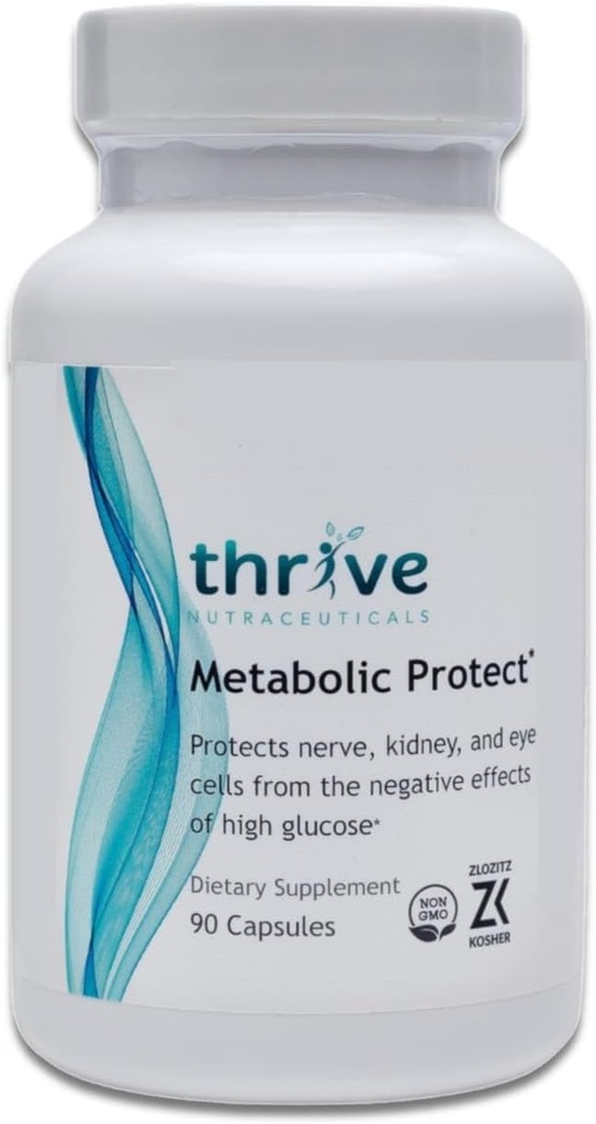 Metabolic Protect® von Thrive Nutraceuticals 90 Kapseln schützt Nerve, Kidney und Augenzellen vor hohen Glucose-Effekten Nahrungsergänzung Nicht-GMO, Kosher, Zlozitz