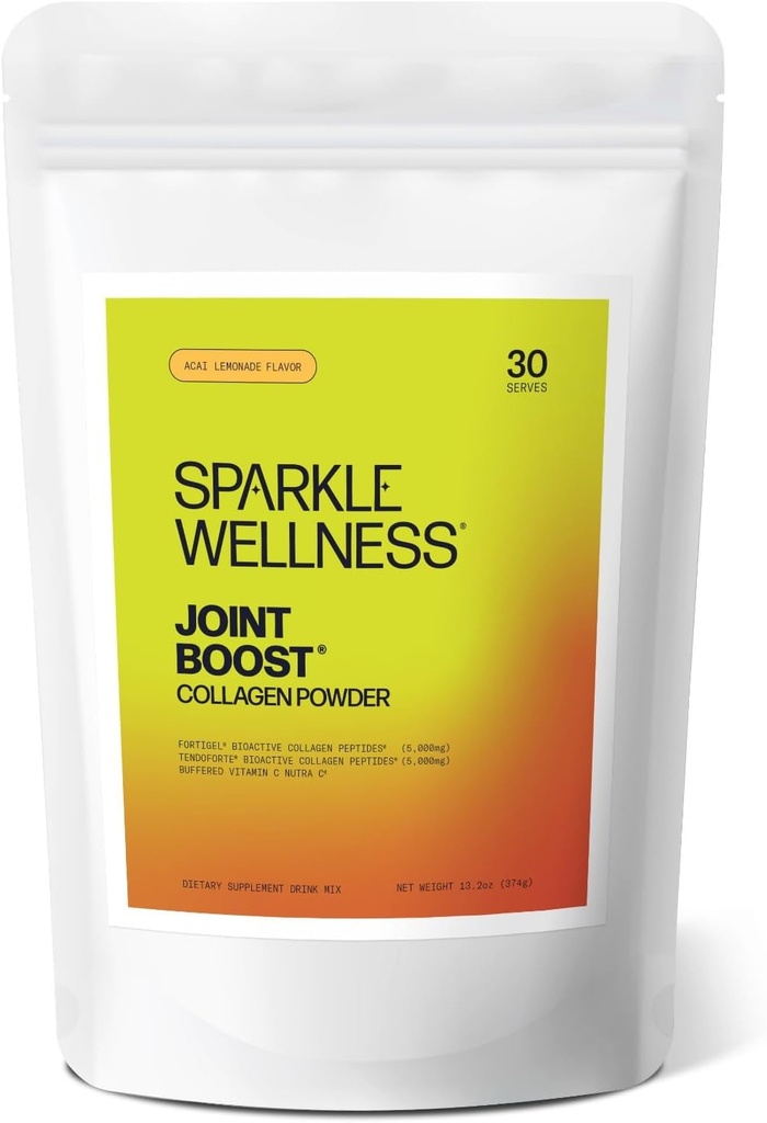 Sparkle Wellness FORTIGEL & TENDOFORTE Collagen Peptides | Collagen mit Calcium Ascorbate Vitamin C zur Unterstützung der Gelenkmobilität, Tendon & Ligament Health | Gelenkboost (Acai Lemonade) [30-Serves]