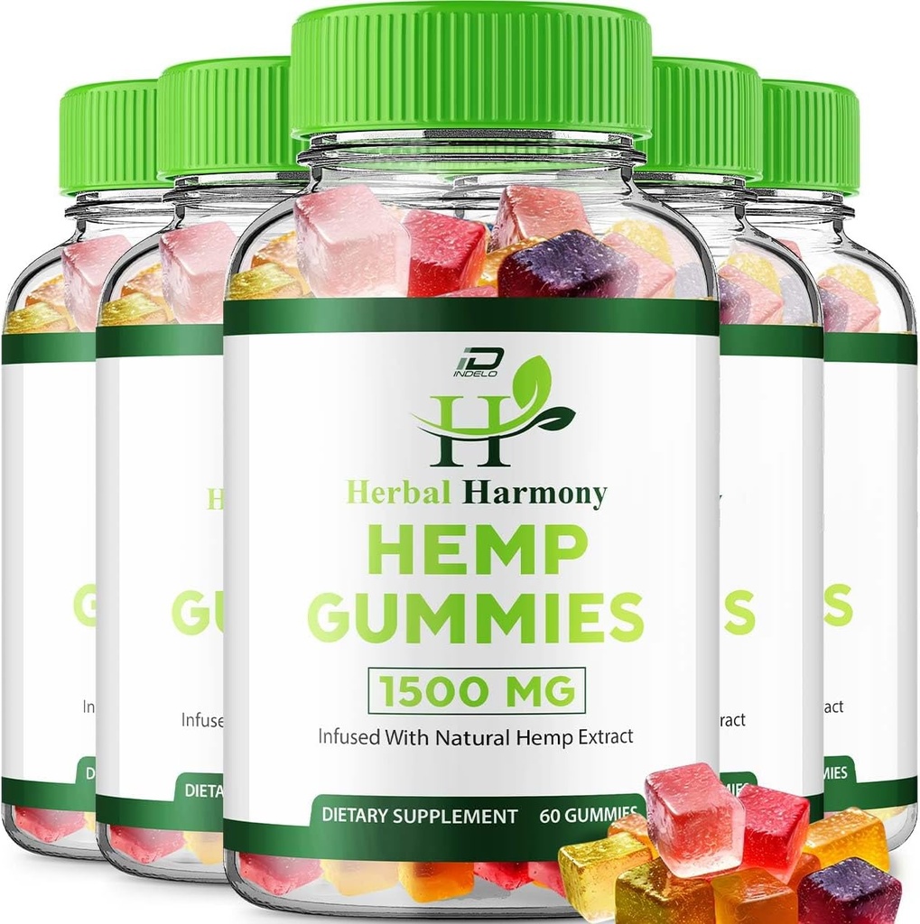 Gommies d'harmonie à base de plantes pour hommes et femmes - Gommy d'harmonie à base de plantes, Harmonie à base de plantes infusée d'extrait de chanvre, Harmonie à base de plantes Supplément de chanvre naturel Avis (5 Pack - 300 Gommies)
