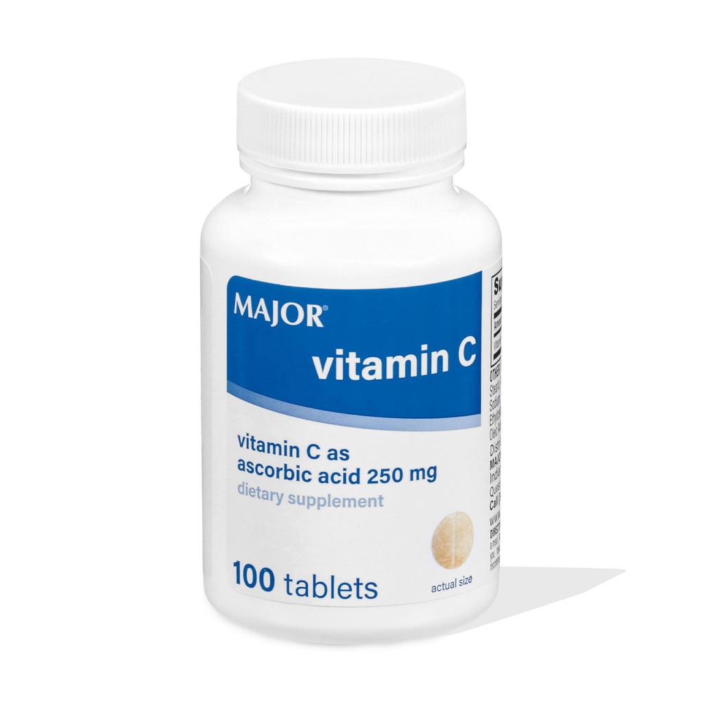 MAJOR Vitamin C 250 Mg - Nahrungsergänzung - 100 Tabletten (1 Packung)