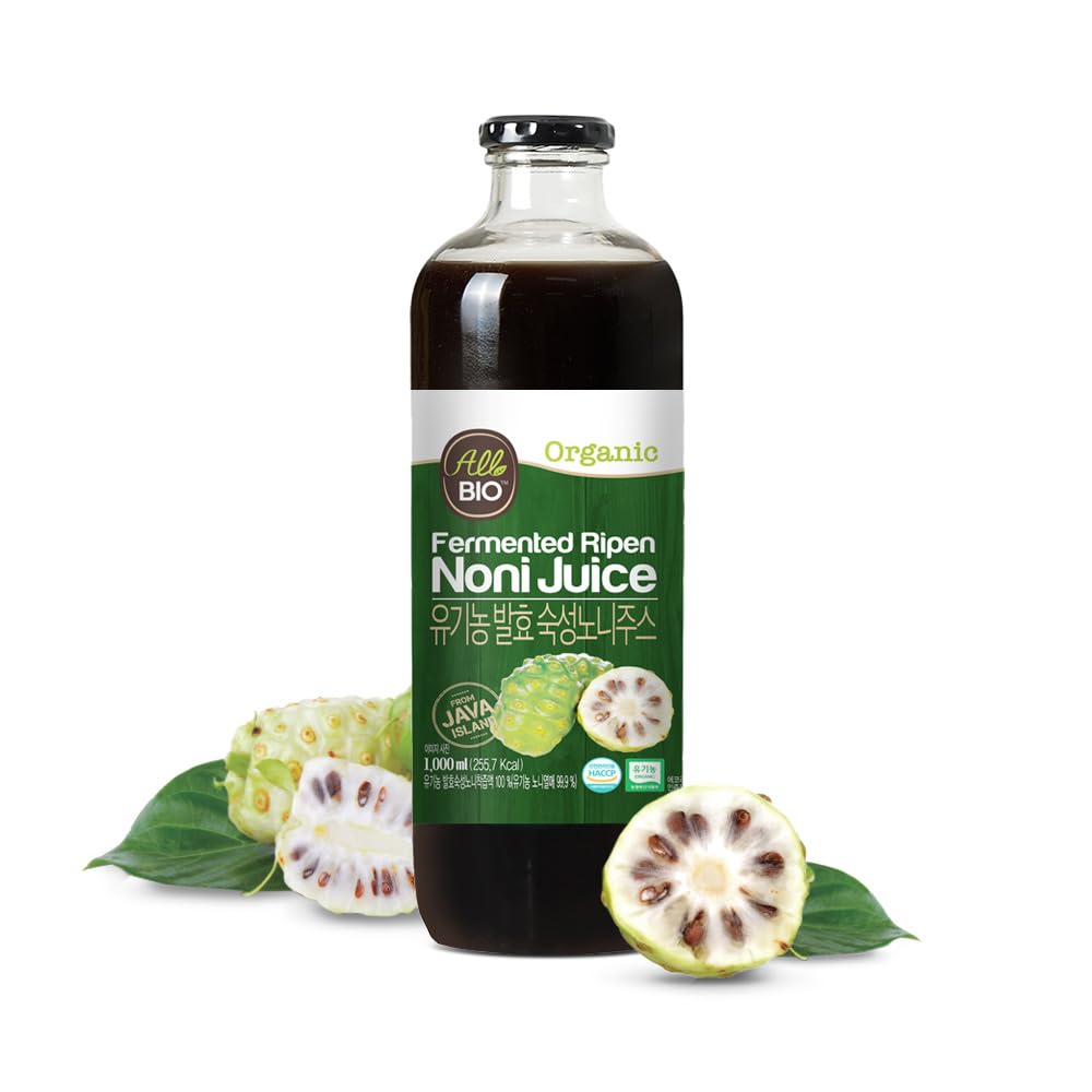 Java Organic NONI Juice Extract - 33.8 fl oz (1L) Flasche - 100% reine Resveratrol & Fermented Noni von ALLBIO