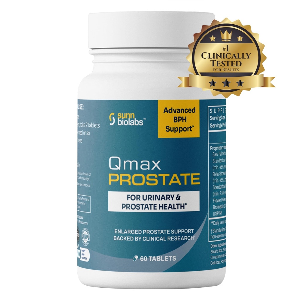Qmax Prostata mit Premium Saw Palmetto - Doktor Formulierte Ergänzung für BPH, Großer Prostata und Urinärer Flow Support - Prostata Gesundheit für Männer