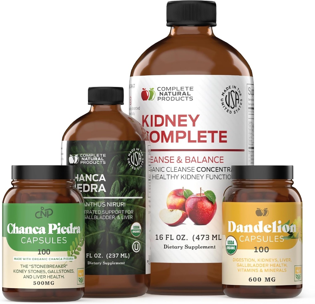 Nieren komplett Bundle & Organic Chanca Piedra Extract 8oz Bundle