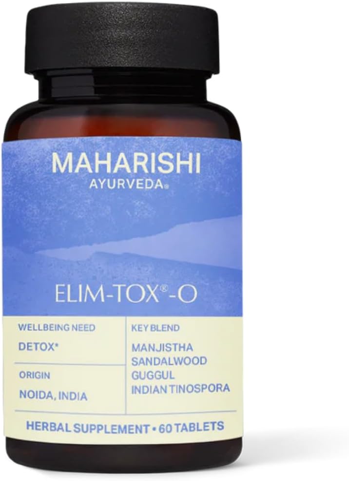 Maharishi Ayurveda - Elim-Tox-O Gentle Body Detox Kräuterergänzung | Ergänzung für effektive Colon Cleanse & Overall Gut Health | Toxin Remover Cleanser für Leber & Blut (60 Tabletten-500mg)