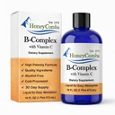 HoneyCombs Vitamin B Complex Tropfen – Flüssige Ergänzung mit Vitamin B1, B2, B3, B5, B6, B7, B9, B12 & Vitamin C – Super B Complex Vitamins – Alkoholfreie flüssige Vitaminergänzung, 16 Fl Oz.