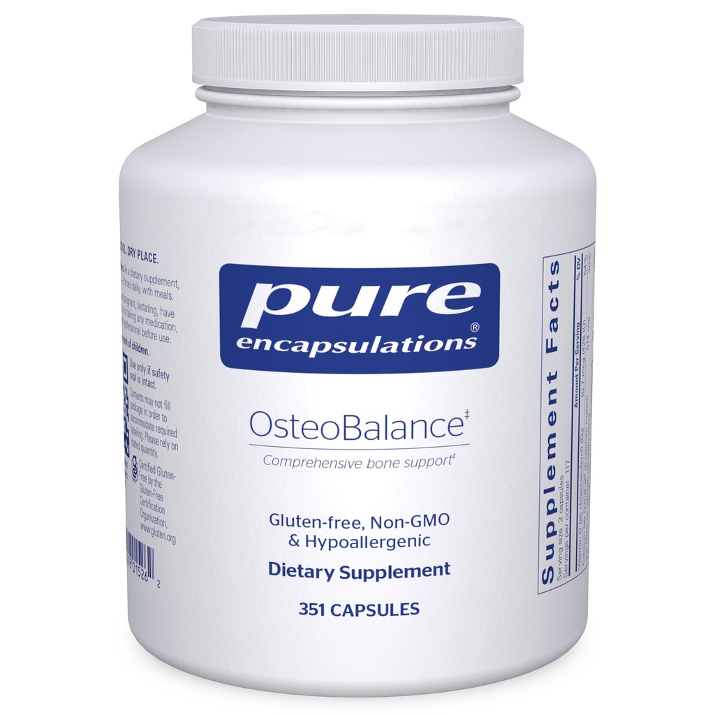 Pure Encapsulations OsteoBalance | Hypoallergene Ergänzung zur Förderung der Calciumabsorption und Verbesserung der gesunden Knochenmineralisierung* | 351 Kapseln