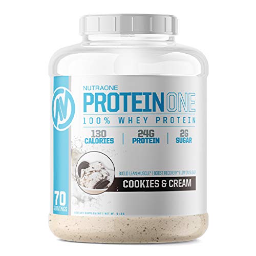 NutraOne ProteinOne Whey Protein Fördern Sie Erholung und bauen Sie Muskel mit einem Protein Shake Powder für Männer & Frauen (Cookies & Cream, 5 LB)