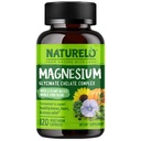 NATURELO Magnesium Glycinate Chelate Complex - 200 mg Magnesium mit Bio-Gemüse zur Unterstützung von Schlaf, Beruhigung, Muskelkrampf & Stress Relief - Glutenfrei, Non GMO - 120 Kapseln