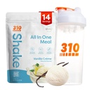 310 Ernährung All-in-One Meal Ersatz Shake Powder w/Shaker Cup Starter Kit - High Protein Fiber Rich Vegan Superfood Blend - Sugar-Free, Keto & Paleo Friendly, Low Carb - Vanilla Creme 14 srv
