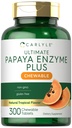 Carlyle Papaya Enzyme Chewable Tablets | Vegetarisch, Non-GMO, Glutenfreie Formel | Tropical Flavor