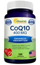 aSquared Nutrition CoQ10 (400mg Max Strength, 100 Veggie Kapseln) - High Absorption Coenzym Q10 Pulver - Ubichinon Ergänzung Pillen, Extra Antioxidans CO Q-10 Enzym Vitamin Tabletten, Coq 10 400 mg