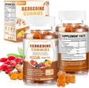 120 Graf Berberine Extrakt Gummie 2000mg natürliche organische Berberin Extrakt HCI-Ergänzung mit Ceylon Cinnamon Turmeric für Frauen Männer unterstützen Verdauungs Immunsystem Metabolismus Gemischte Berry Flavor