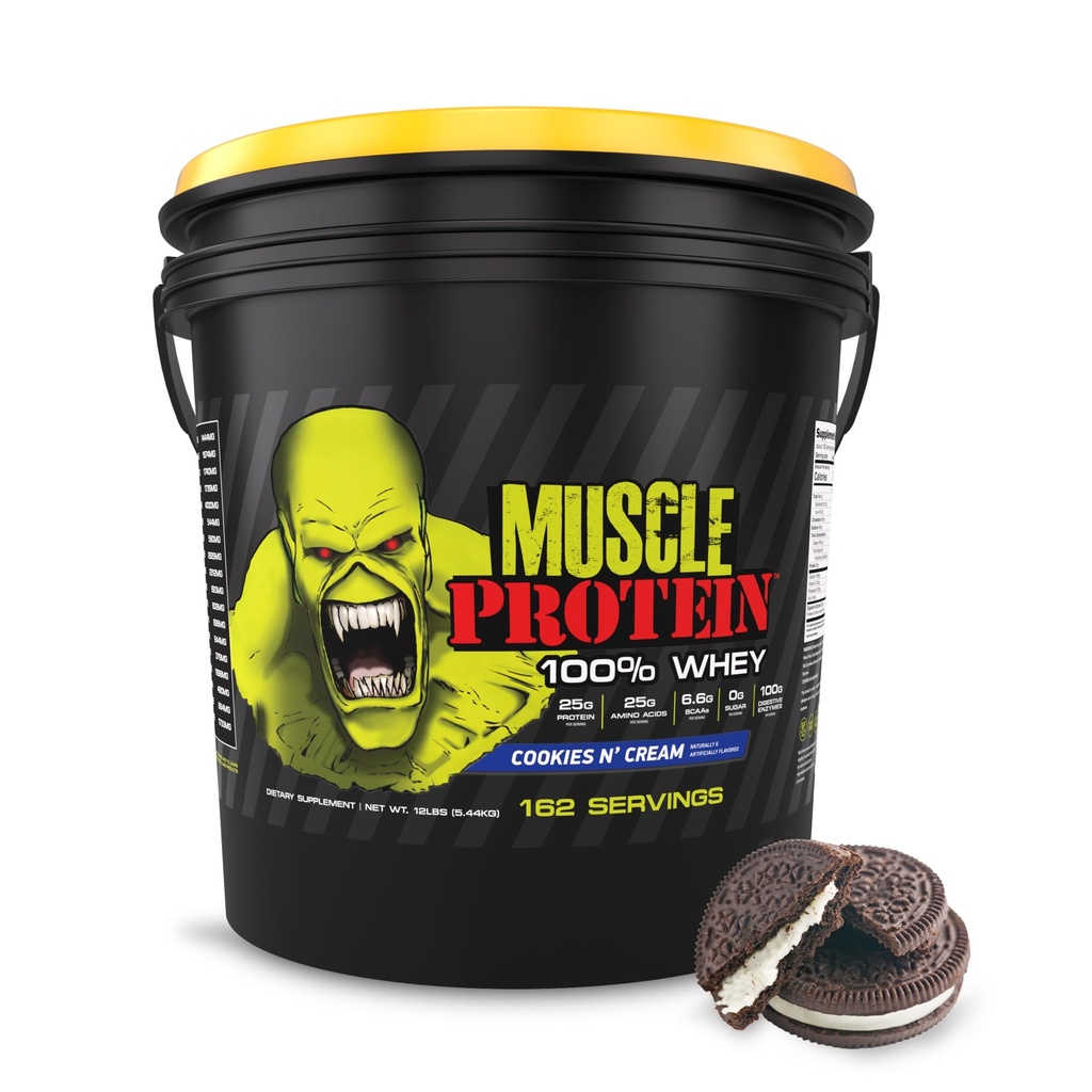 COLOSSAL LABS Muscle Whey Protein Flavored Protein Powder, 25.000mg Aminosäuren/Serving, Cold Filtered(Packaging May Vary) (12 Pound (Bucket), Cookies & Cream)
