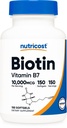 Nutricost Biotin (10.000mcg) 150 Softgels - Glutenfrei, Non-GMO