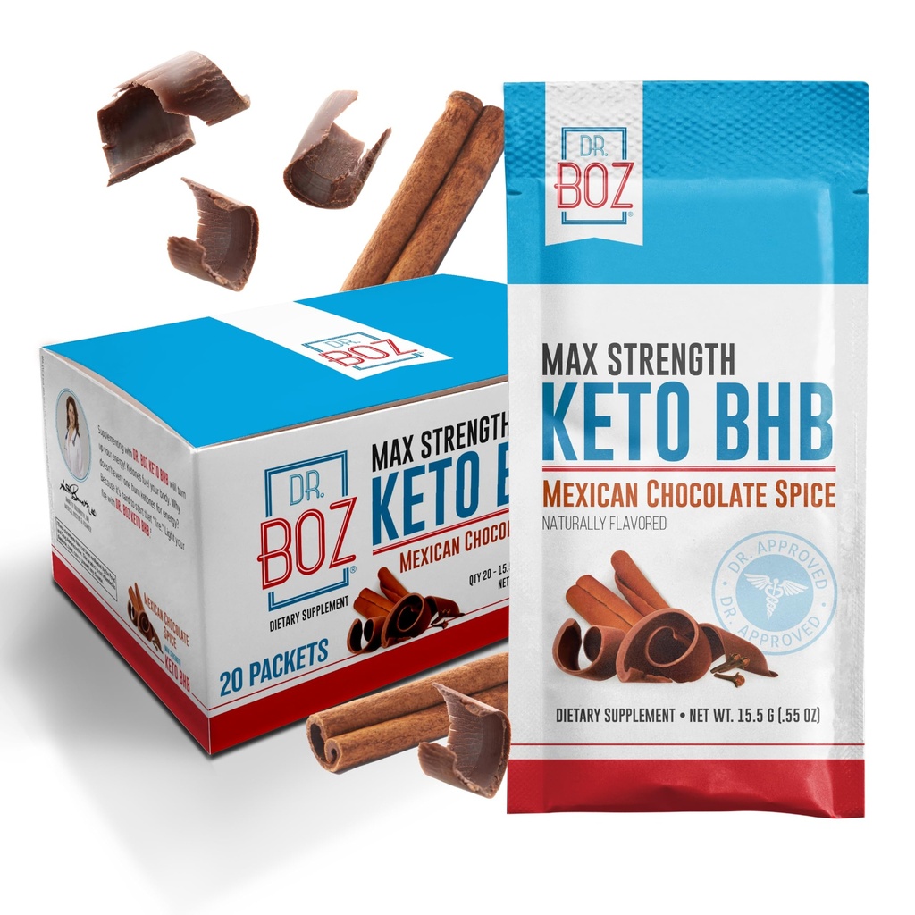 Dr. Boz - Keto BHB Powder - Mexican Chocolate Spice, 20 Servierungen - Ketone Getränk - Energie & Reduzierte Cravings - Max Strength Diät-Ergänzung - Qualität getestet - Made in the USA - 10.9oz (310g)
