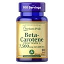 Puritan's Pride Beta Carotene Provitamin A 7.500mcg (25.000 IU), Vitamin-Ergänzung für Immunsystem, Antioxidans und Augengesundheitsunterstützung, 100 Tage Versorgung, 100 Rapid Release Softgels