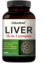 Leber 15-in-1 Complex, 240 Veggie Kapseln | Kräuter- & Mineralmischung - Milchdistel, Dandelion Root, Artichoke, schwarze Johannisbeeröl, Turmeric, Chicory, Zink, Choline, & More | Non-GMO