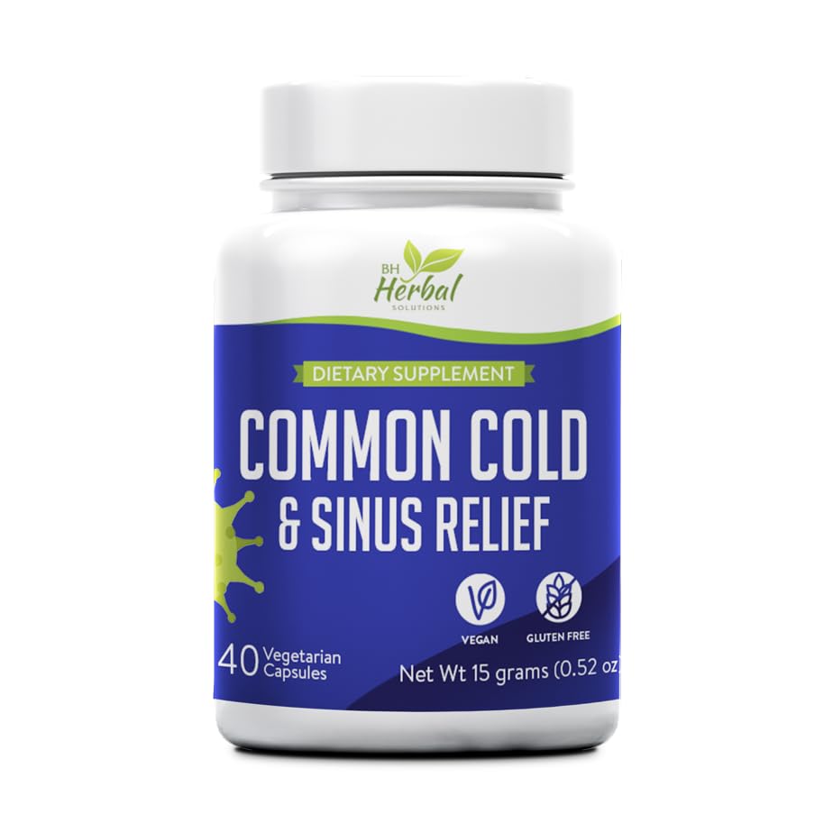 Common Cold Supplement - Sinus Druck und Stau Relief - Relief von Runny Nose, Niesen, Sore Throat und Husten - Fast Acting - 100% natürliche und pflanzliche Ergänzung