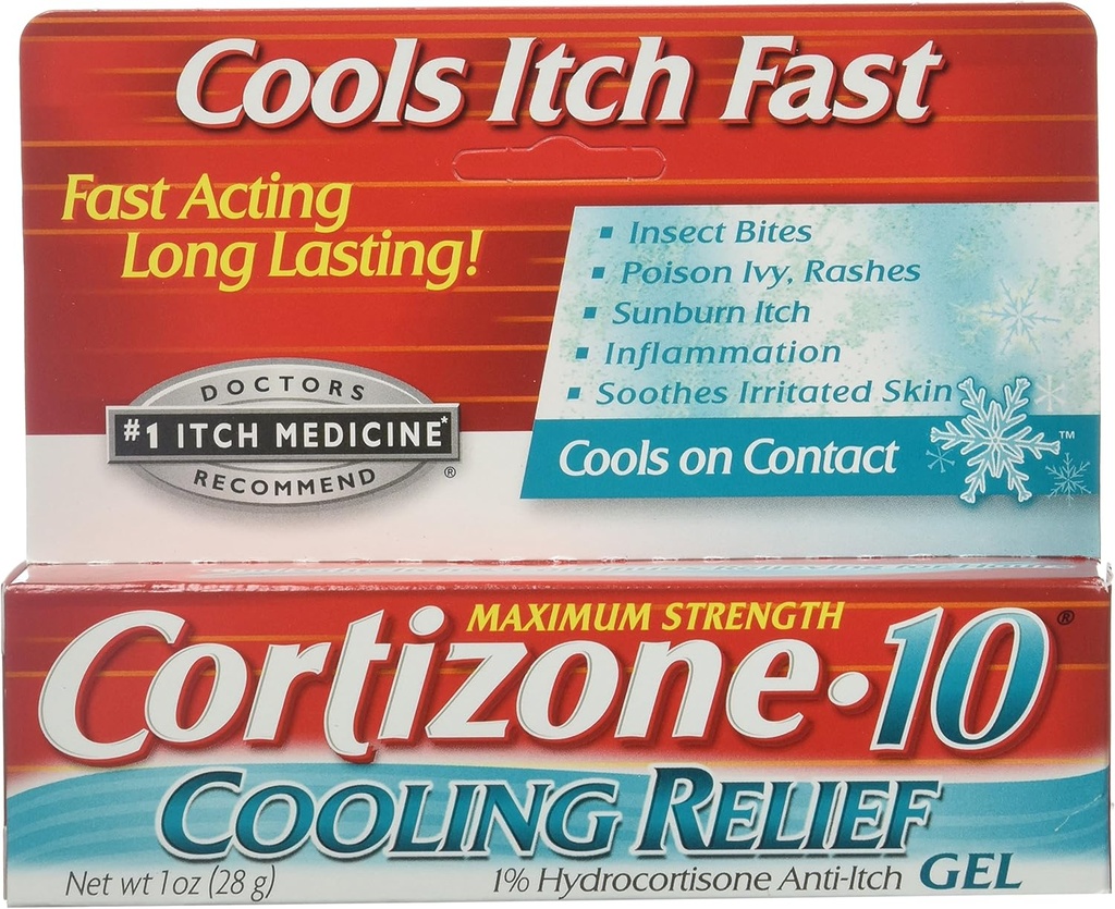 Cortizone-10 Relief de refroidissement Gel anti-Itch 1 oz (paquet de 3)