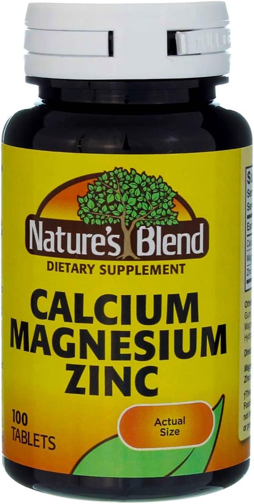 Nature's Blend Calcium Magnesium Zink, 100 Tabletten (Pack von 3)