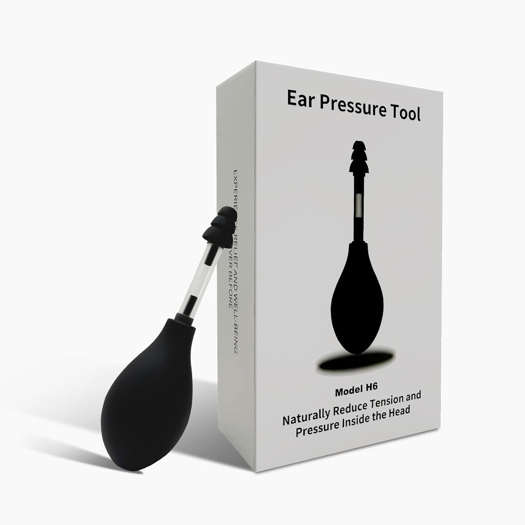Produit de migraine de consommation qui réduit naturellement la tension et la pression dues aux maux de tête et aux symptômes de migraine grâce à l'outil de pression d'oreille interne