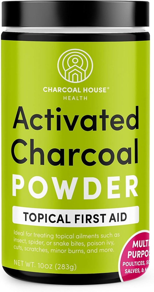 Charcoal House Holz aktiviert Charcoal Pulver - topische erste Hilfe für die Herstellung von Charcoal Poultices, Charcoal Foot Soaks, Charcoal Baths & More! - 10oz
