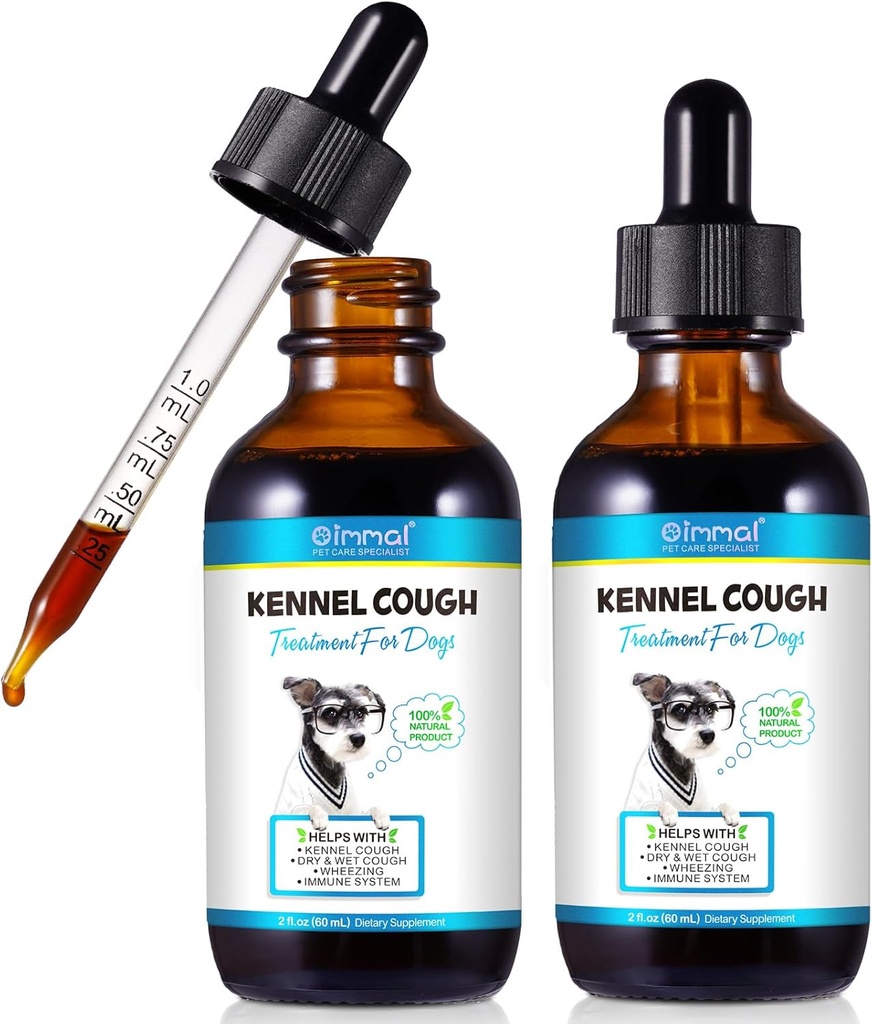 Kennel Husten für Hunde- Kennel Hustenbehandlung, Natürliche Hustenergänzung für Hunde, Sanfte Hunde-Verstopfung Relief, Liquid Dog Allergy Relief (2 Fl Oz (Pack von 2))