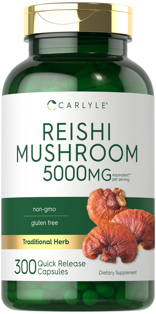 Carlyle Reishi Pilz Ergänzung 5000mg | 300 Kapseln | Non-GMO, Gluten Free Reishi Pilz Extrakt
