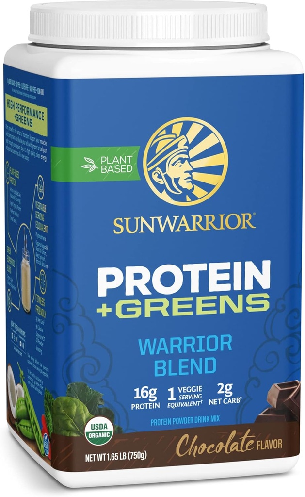 Bio Protein Greens Superfood Pulver | Vegan Pflanzenbasierte Bio-Protein-Pulver Schokolade mit BCAA Aminosäuren & Superfood Mischung | Non-GMO Soy Dairy & Gluten frei (Chocolate, 30 Servierungen)