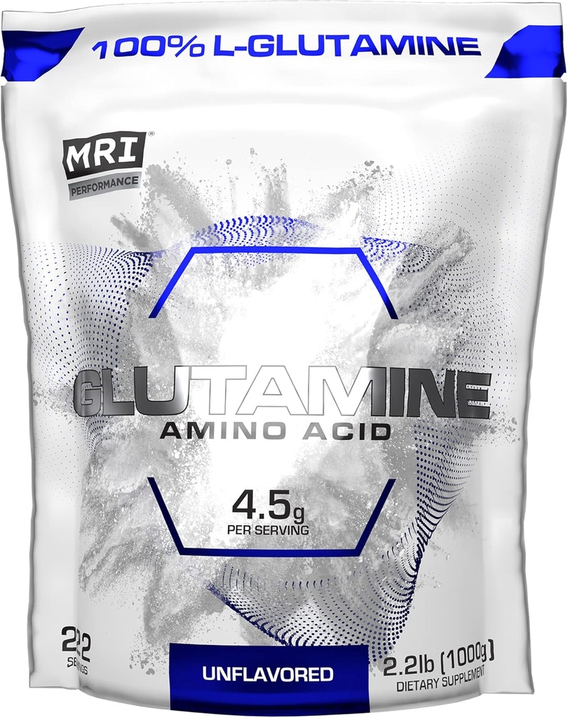 MRI Performance L-Glutamin-Pulver, reine Freiform-Aminosäure für Erholung, Gut & Muskelunterstützung, Unflavored, Easy Mix, (222 Servierungen)