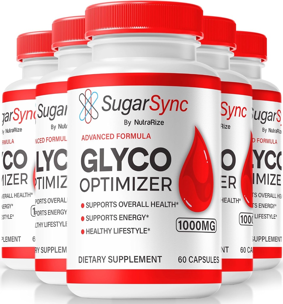 NutraRize (5 Pack) Sucre Sync Glyco Optimizer Capsules, Officiel SucreSync Glyco Optimiser, Sucre Sync Joint Optimizer, Sucre Sync Gluco Cleanse Detox Formule, SucreSync Glycol Commentaires (300 Capsules)