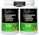 Kalium-Iodide Tabletten - 130 mg Iodine Tabletten für Strahlung Exposition | USA Hergestellte nukleare Fallout Pillen KI Pillen YODO Naciente 120 Tabletten (2 Packung)