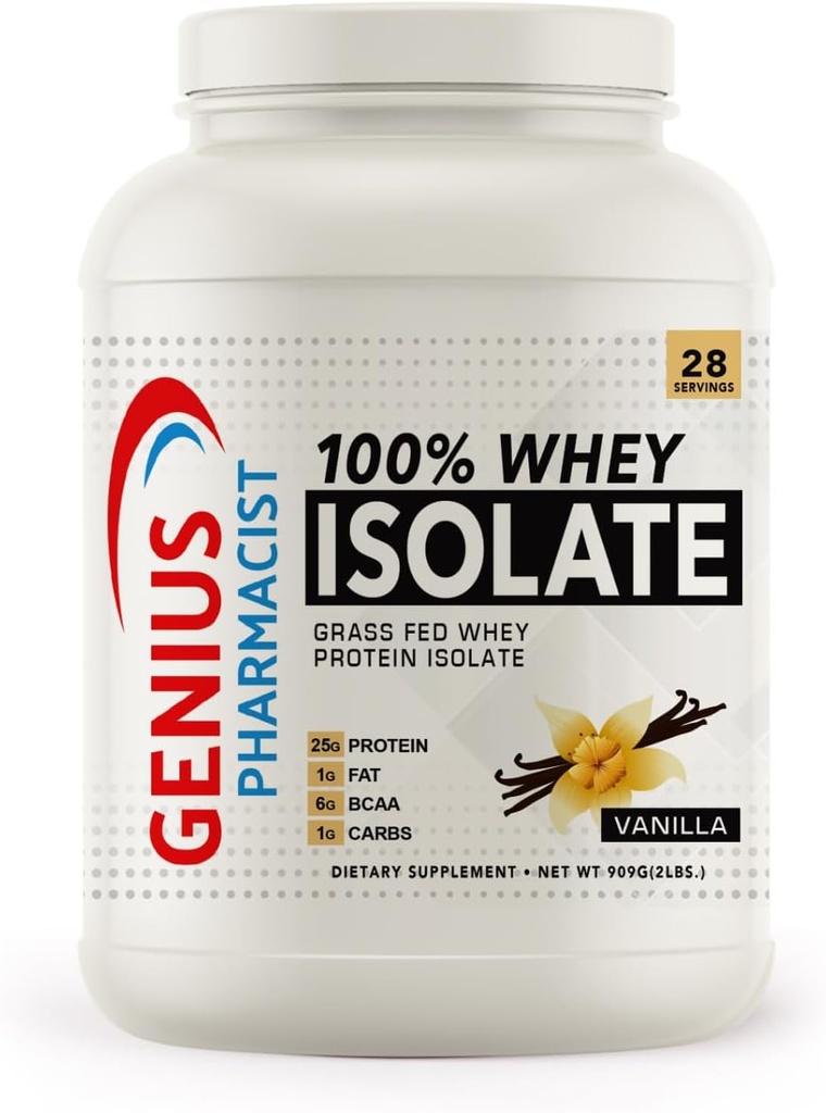 100% whEY Isolate Vanille - 2 lb (909 grammes) - 28 portions