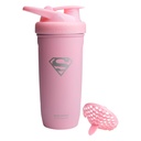 Smartshake DC COMICS Reforce Edelstahl Protein Shaker Bottle 900 ml | 30 oz - Leakproof Screw-on Lid - BPA Free – Unisex - Non Insulated - Supergirl Logo