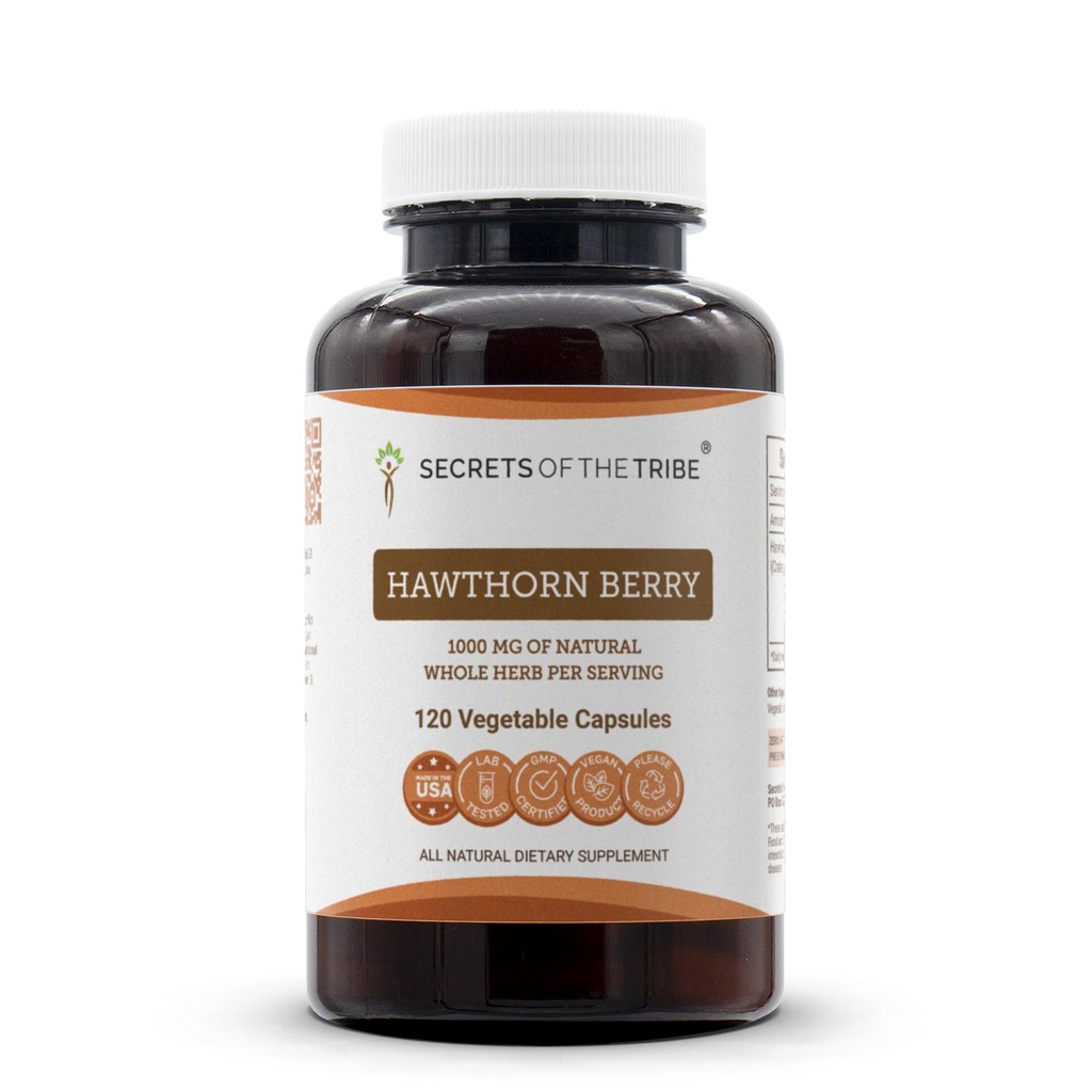 Geheimnisse der Tribe Hawthorn Berry Kapseln 1000 mg Hawthorn (Crataegus spp.) Getrocknete Beere, Cardio Support Supplement (120 Kapseln)