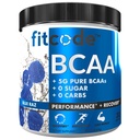 Fitcode Ultra Premium BCAAs mit 5G von reinen BCAAs mit bewährten 2:1:1 Verhältnis von Aminosäuren zu helfen, Workout Erholung, Lean Muskelwachstum, Endurance, 30 Portionen (Blue Raz)