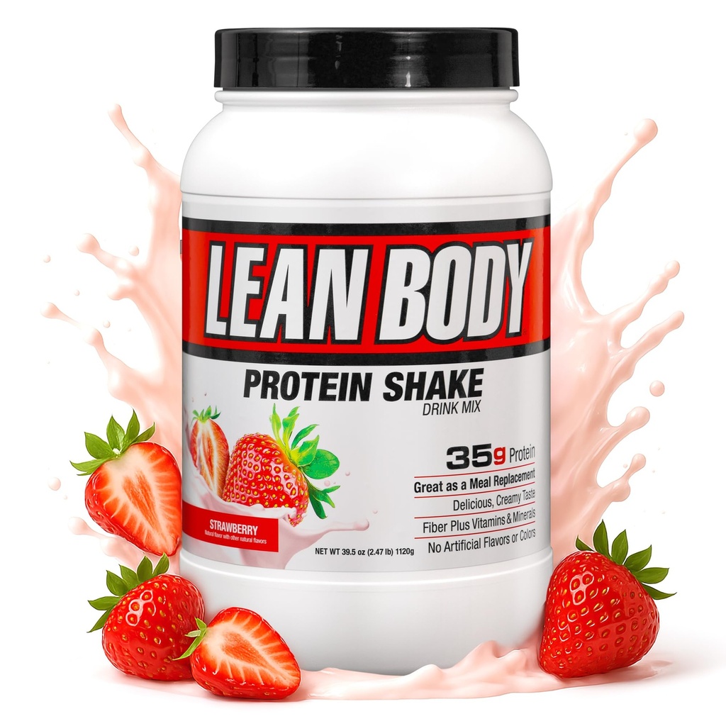 Labrada Nutrition Lean Corps Hi-Protein Shake, Fraise, 2.47-Pound Tub Fraise EMBALLAGE PEUT VAIRE