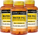 Pilule d'eau naturelle Mason avec du potassium et du calcium - soutient l'équilibre des fluides, aide à soulager le gonflement et l'houle, supplément diurétique naturel, 90 comprimés (paquet de 3)