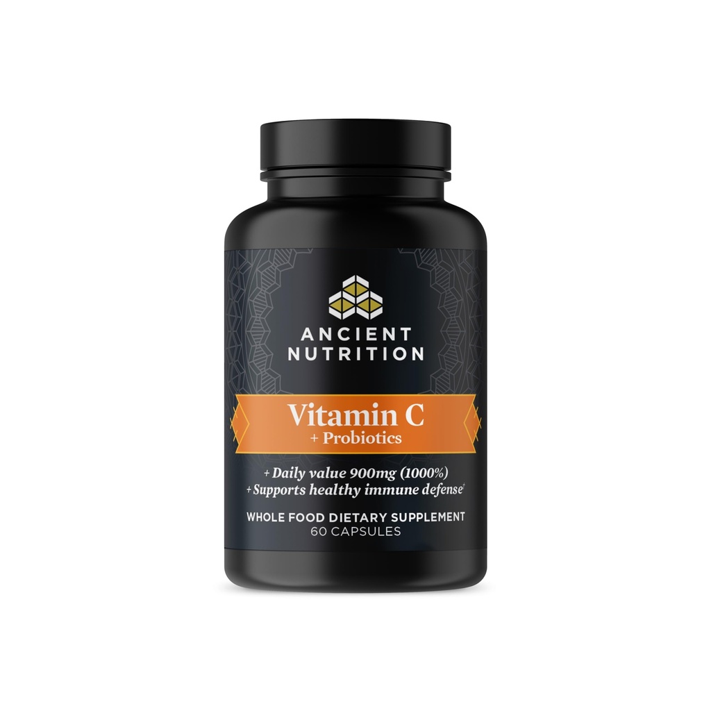 Probiotiques de la nutrition ancienne et supplément de vitamine C, soutient le système immunitaire sain et la santé de Gut, fait sans OGM, supplément de superaliments, Paléo et Keto amical, 30 portions