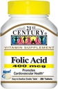Folic Acid 400 mcg Tabletten, 250-Count (Pack von 2)